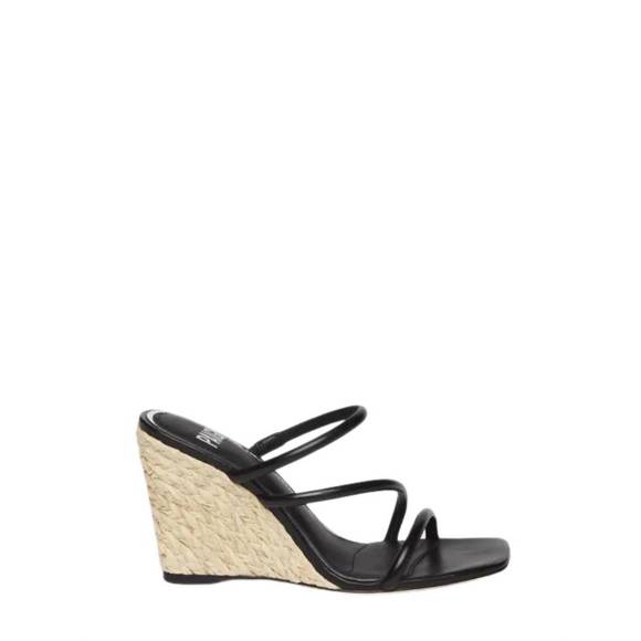 NEW PAIGE women stacey slip on wedge sandal in black - Picture 1 of 4